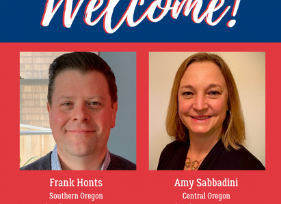 Picture of new regional program managers - Frank Honts, Southern Oregon and Amy Sabbadini, Central Oregon